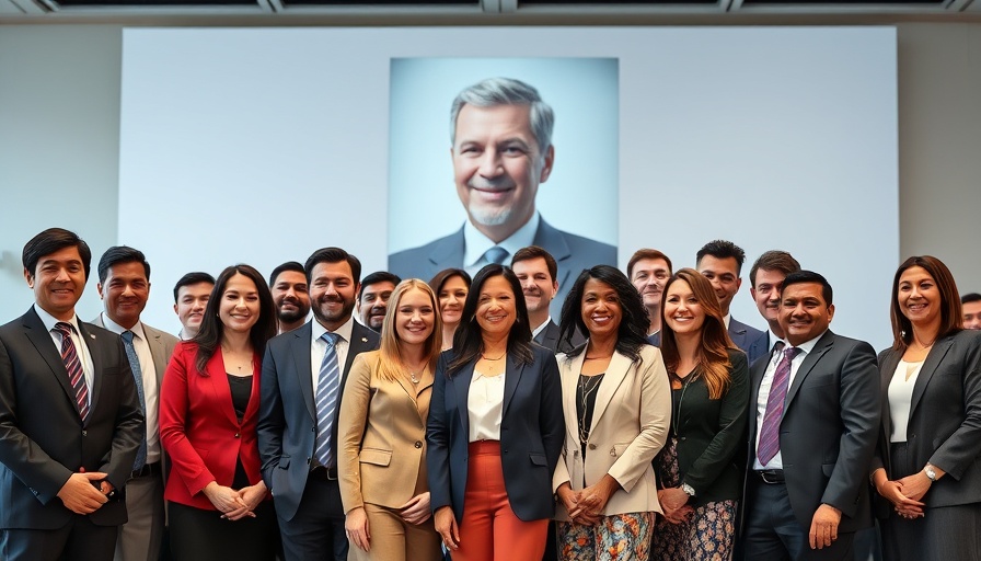 Group of people at a formal event, related to payroll management.