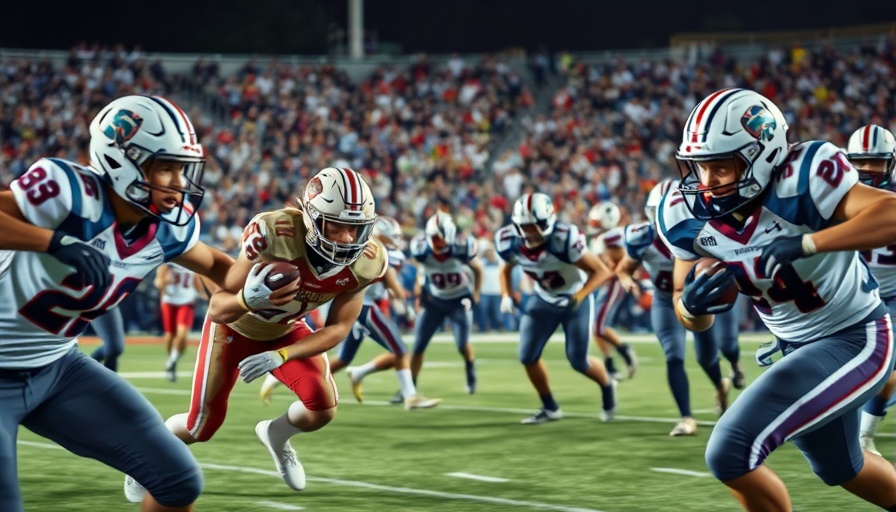 Intense football action showcasing determination in Orange County