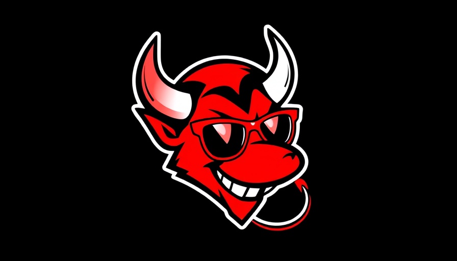 Stylized Evil HR Lady logo with red devil horns and tail.