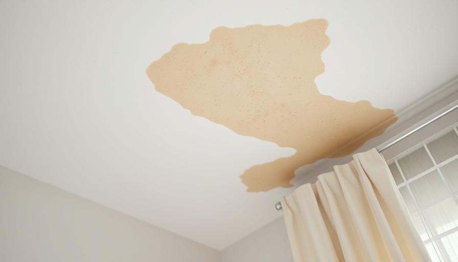 Water-stained ceiling showing how to find leaks inside a wall.