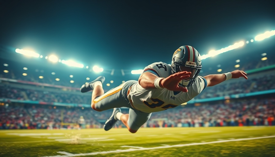 Dramatic football action with Dash Fifita inspired tackle.