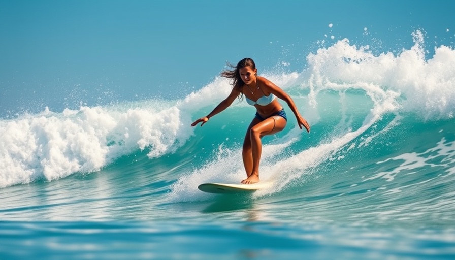 Woman surfing skillfully on a wave, capturing the essence of a surfer's wipeout.