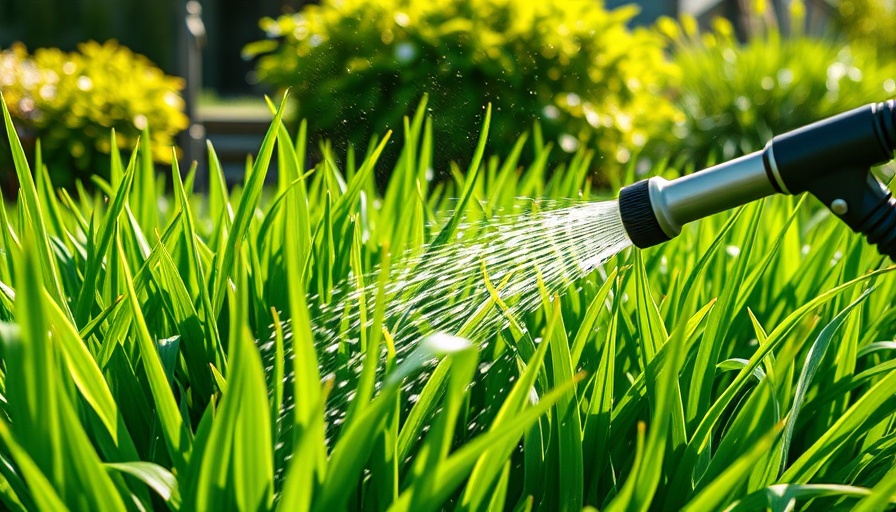 Vibrant St. Augustinegrass being watered with a garden hose.
