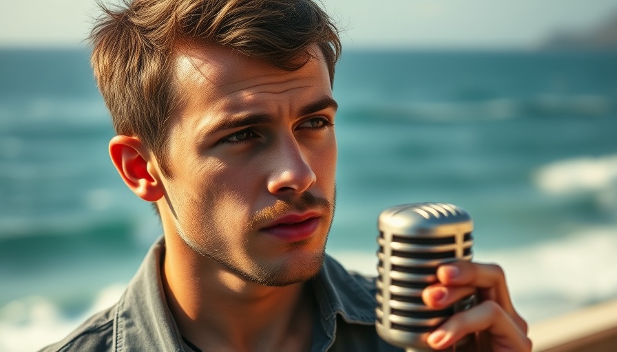 Legacy of Surfing with Corky Carroll, young man with microphone.
