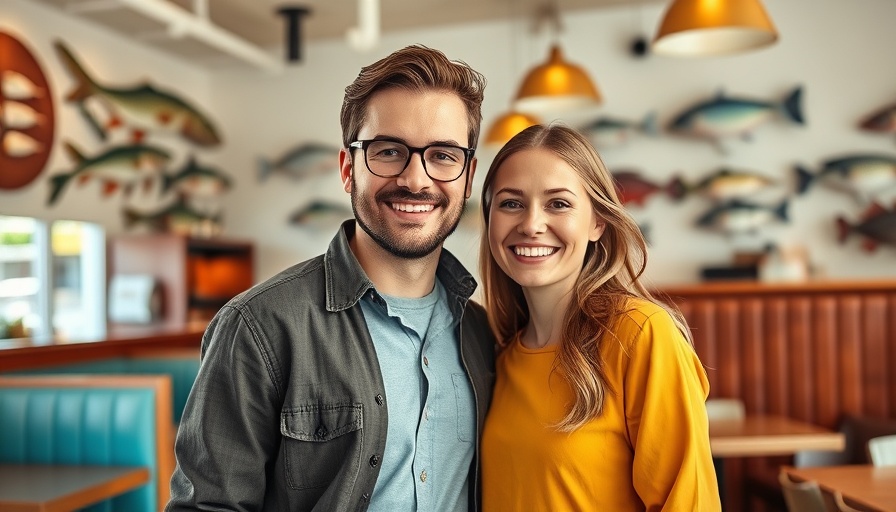 Smiling couple at Calico Fish House.
