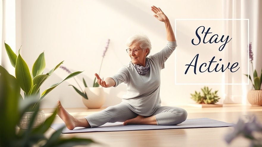 Older woman safely practicing low-impact exercises on a yoga mat.