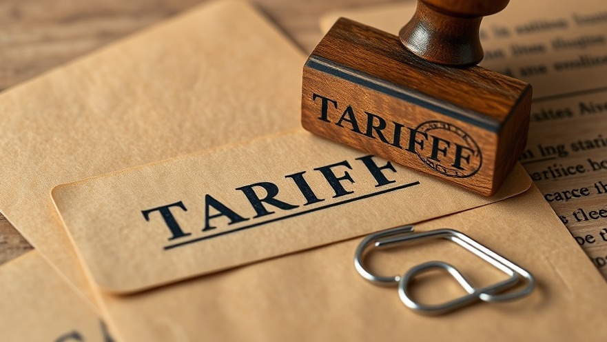 Close-up of a wooden stamp labeled 'TARIFF' highlighting pharma sales trends in drug pricing.