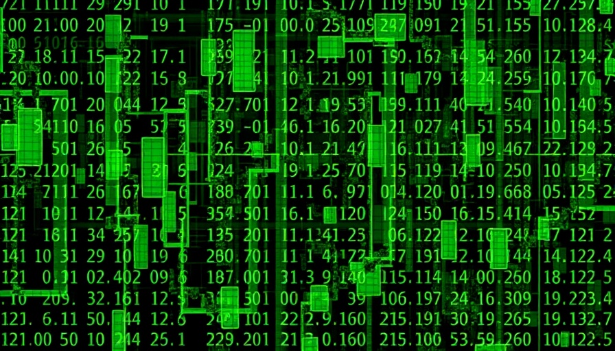 Glitch art with digital code patterns illustrating coding security risks.