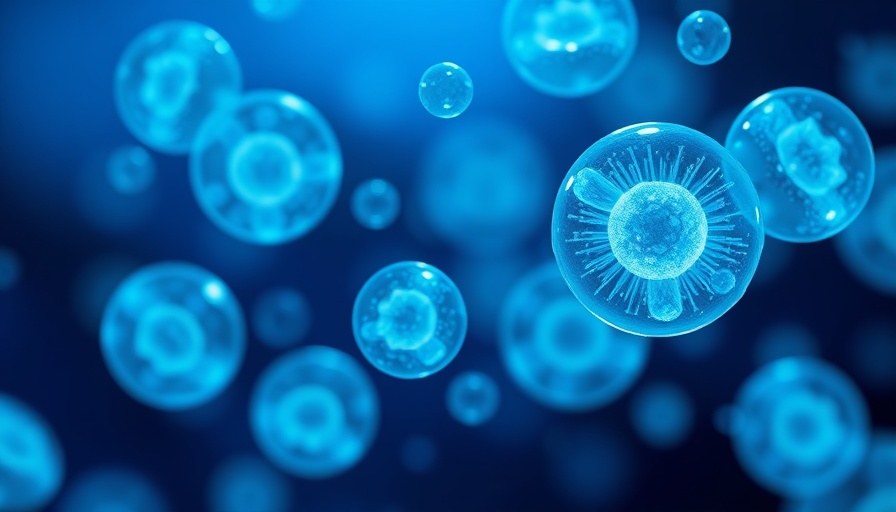 Glowing blue cells depicting partial cellular reprogramming for nerve repair.