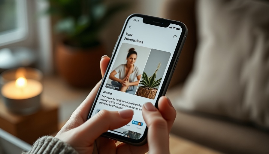 Mindful App interface on smartphone for mental wellness