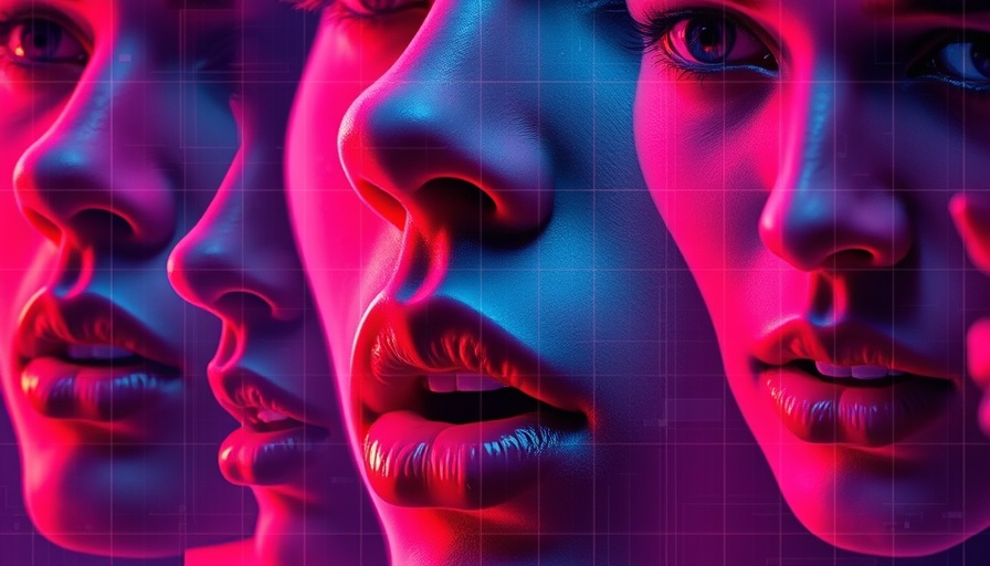 Abstract faces with red, blue, and purple digital effects, AI slur ‘Clanker’ and TikTok controversies