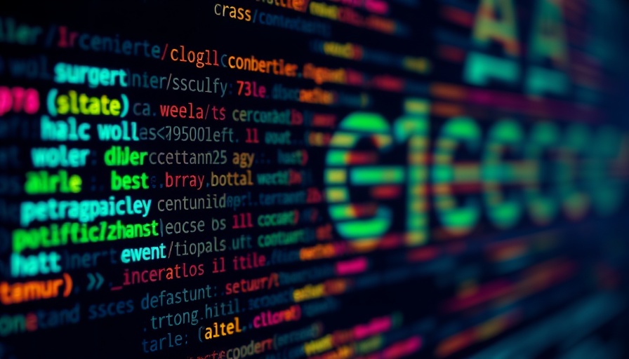 Close-up of colorful AI coding with security details on dark background.