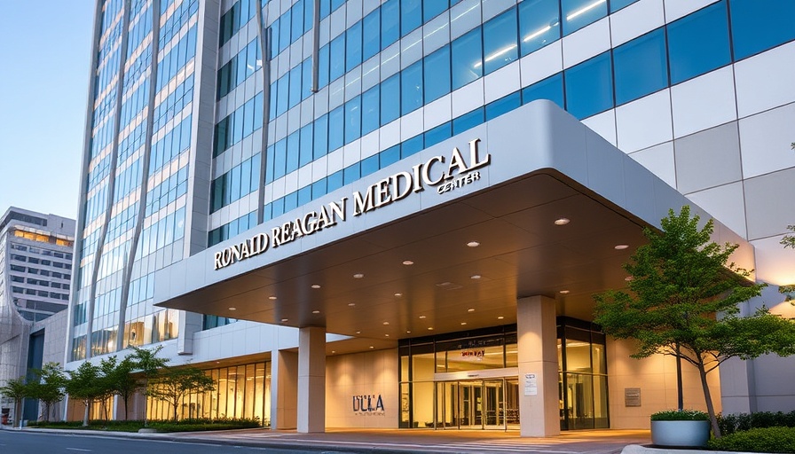 UCLA Medical Center facade highlighting funding cuts impact.
