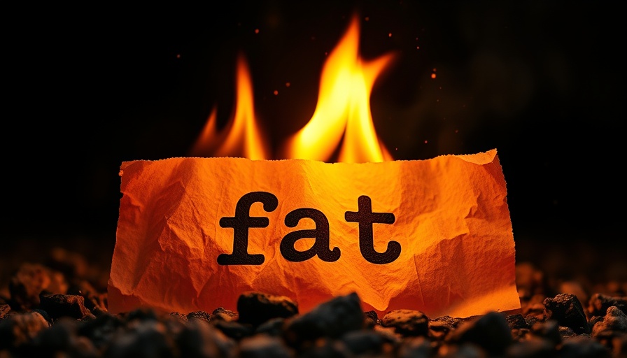 Crinkled paper labeled fat burning in flame, brown fat metabolism concept