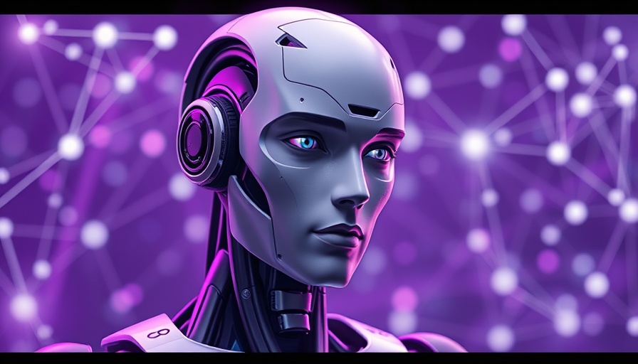 Generation AI initiative in Lithuania: Futuristic robot with digital network