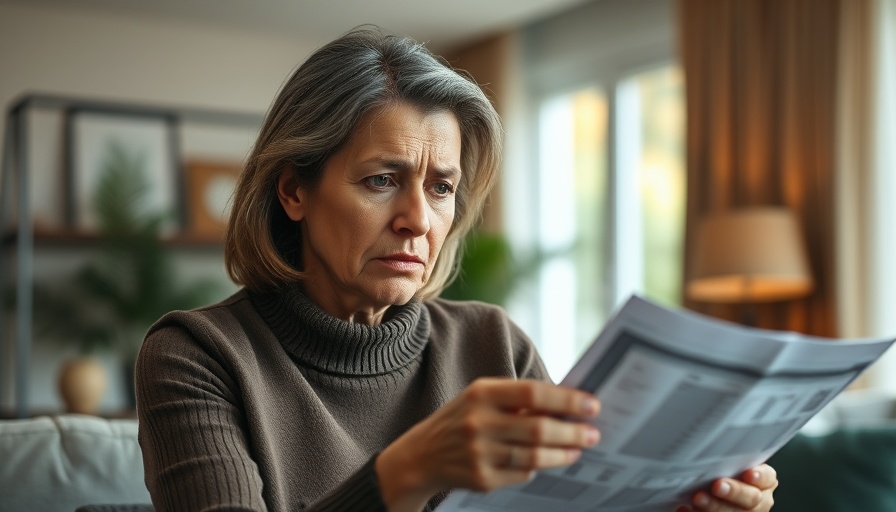 Middle-aged woman reviewing financial documents, Senior Debt Management Strategies.