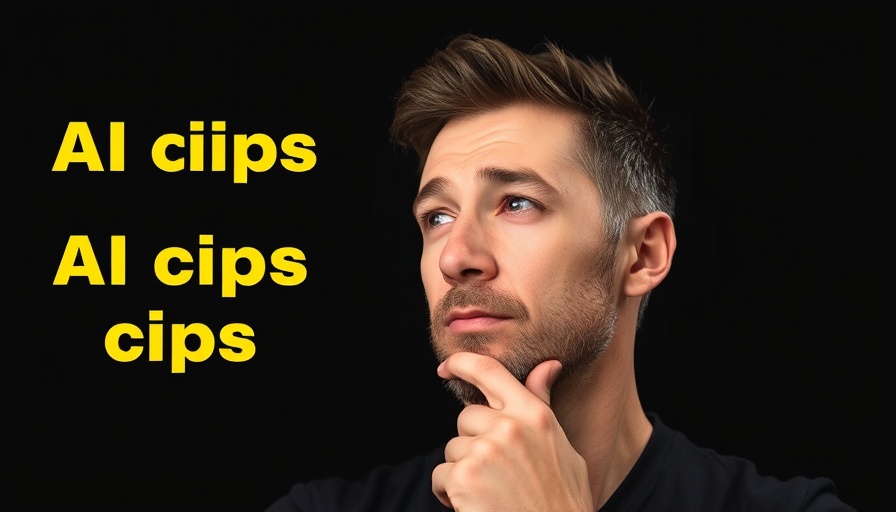 Man pondering OpenAI custom AI chips with yellow text.