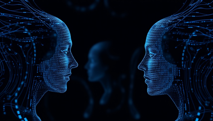 Futuristic digital faces with binary code, CXL memory pool concept