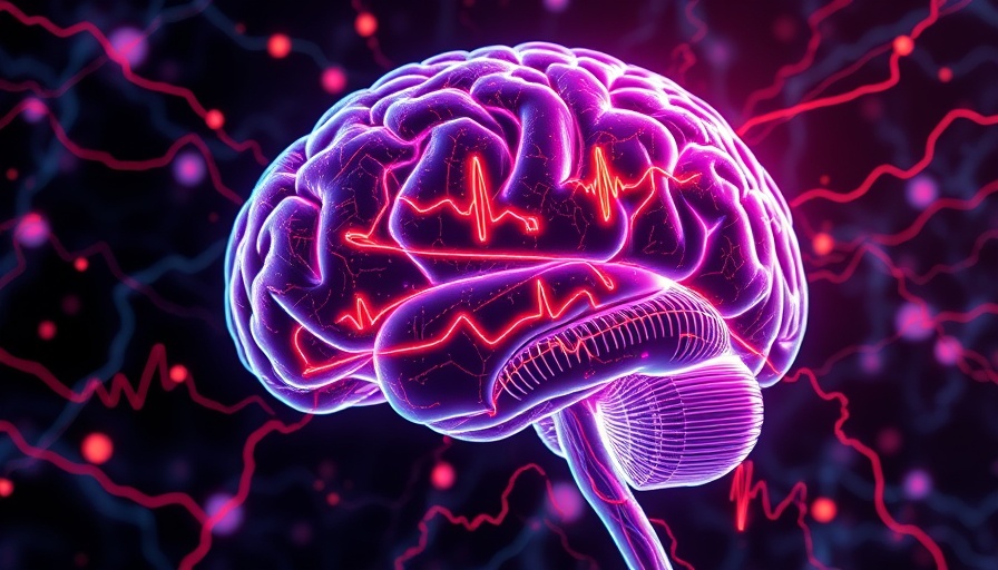 Colorful futuristic illustration of brain microvascular pulsations in Alzheimer's prediction.