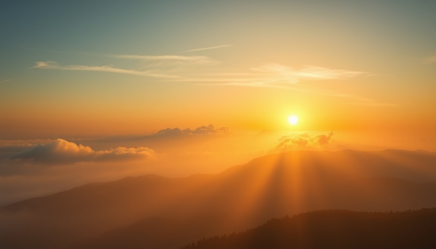 Vibrant sunrise symbolizing Turning Endings into New Beginnings over mountains.