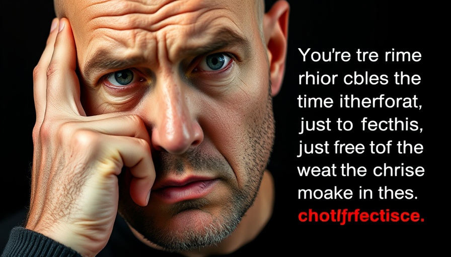 Concerned bald man discussing AI Revolution with text overlay.