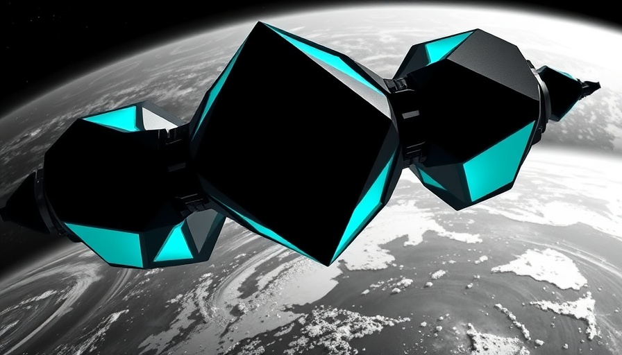 Futuristic structures orbiting Earth reflecting AI industry scaling.