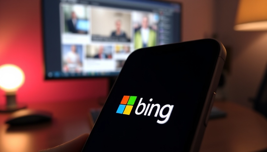 Close-up of Microsoft Bing logo on smartphone screen, Bing data-nosnippet attribute.