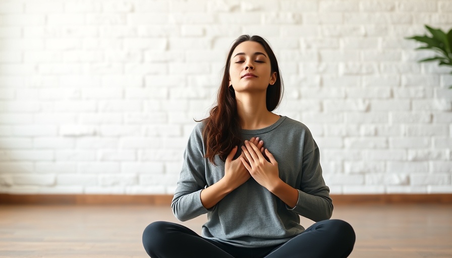 Woman practicing mindfulness for emotional pain, serene expression.