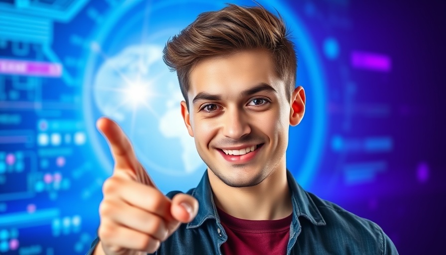 Sora 2 social media AI technology thumbnail featuring confident man and digital icon.