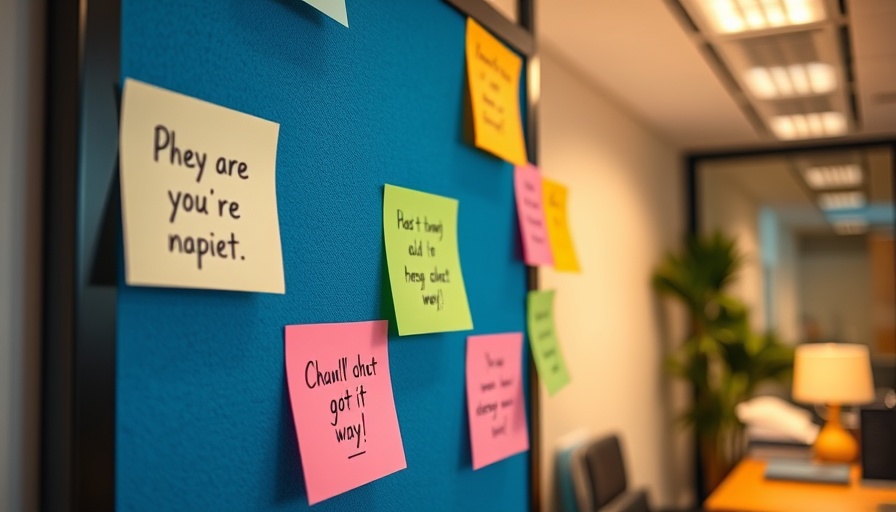 Daily affirmations on colorful sticky notes for mental health.