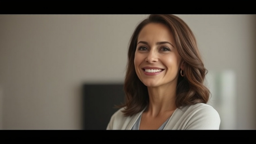 Professional woman portrait promoting emotional and physical healing.