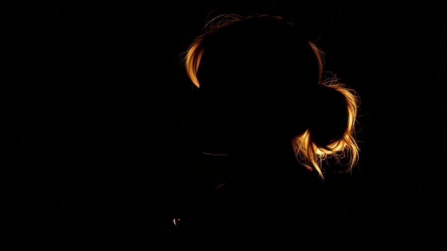 Contemplative silhouette of woman in soft lighting.