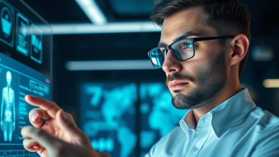 Professional analyzing medical data hologram, highlighting partnerships in healthcare technology.