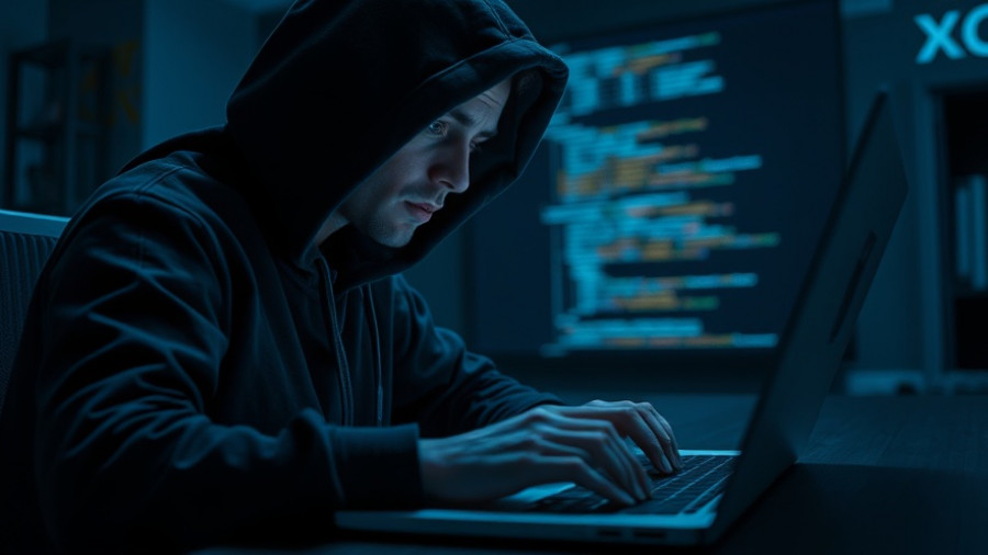 Exposed civil servant passwords concept with a hacker in blue-lit setting.