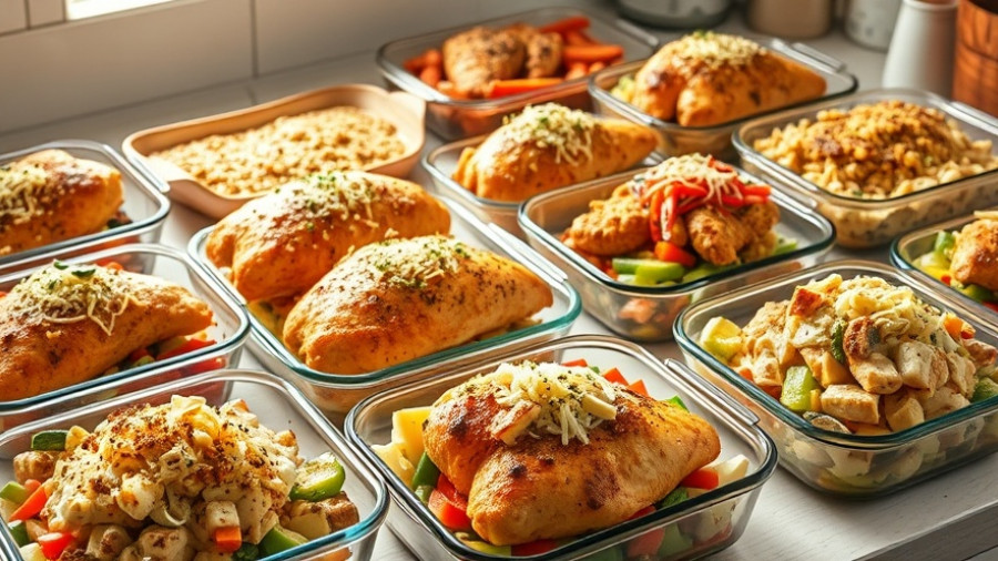 Assorted low-carb baked chicken recipes in vibrant display