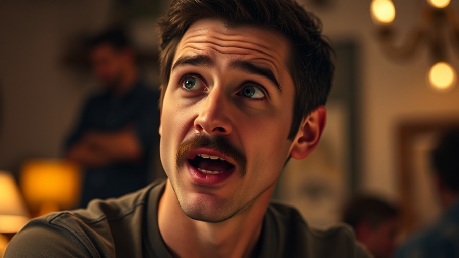 Young man speaking indoors with emotive expression, AI Video Generators discussion.