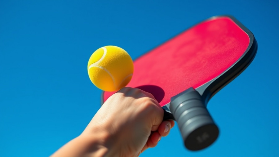 Close-up of pickleball paddle and ball highlighting eye injury risk.