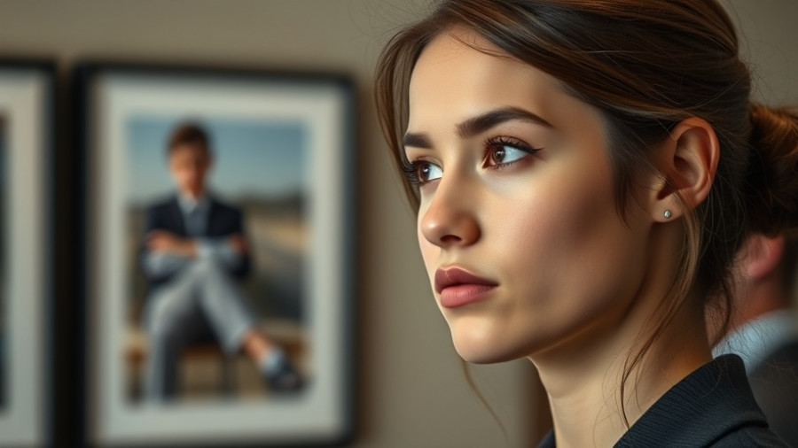 Focused young woman contemplating at a formal event