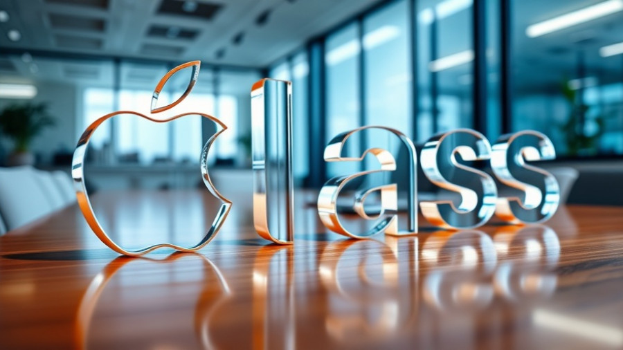 Apple Liquid Glass customization with glass letters and shapes on a table.