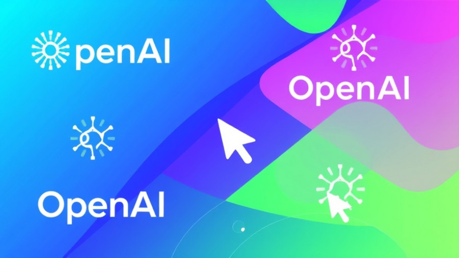 Abstract OpenAI Atlas Browser design with logos and icons.