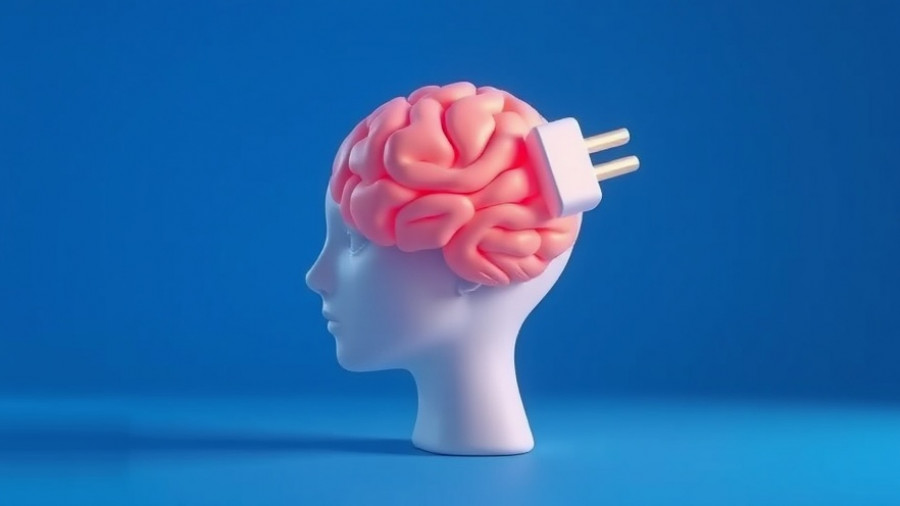 12-Minute Meditation for Optimism, brain plug symbolism on blue.