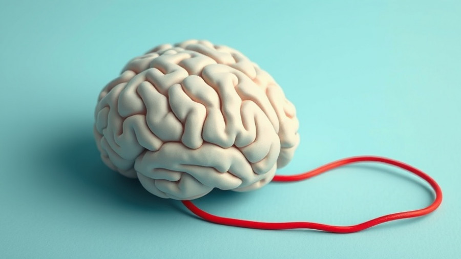Abstract brain with electric cord on blue background illustrating mental energy for 12-Minute Meditation for Optimism.
