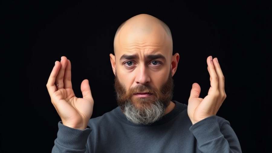 ChatGPT Atlas confused bald man holding head.