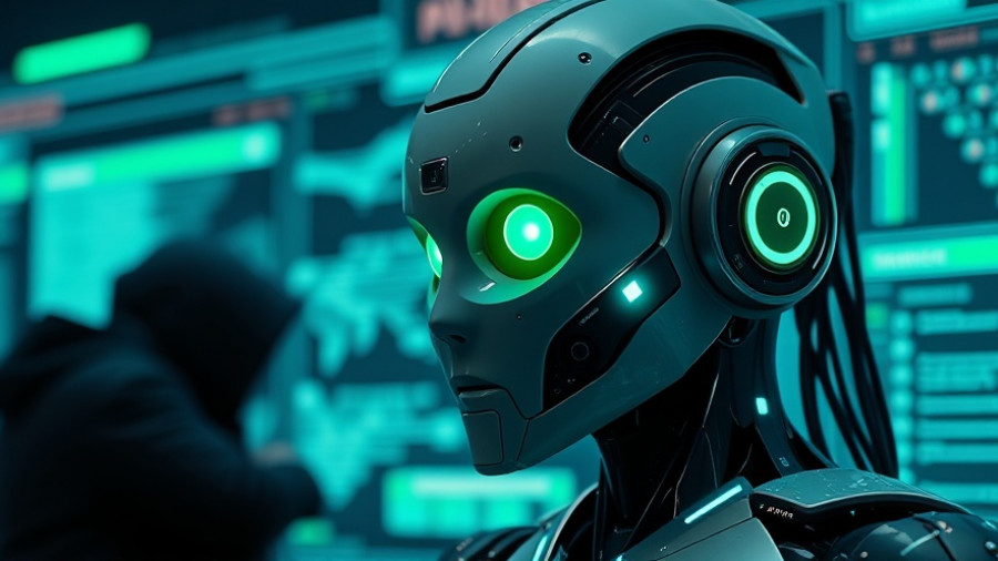 DeepSeek OCR futuristic humanoid robot with glowing eyes.