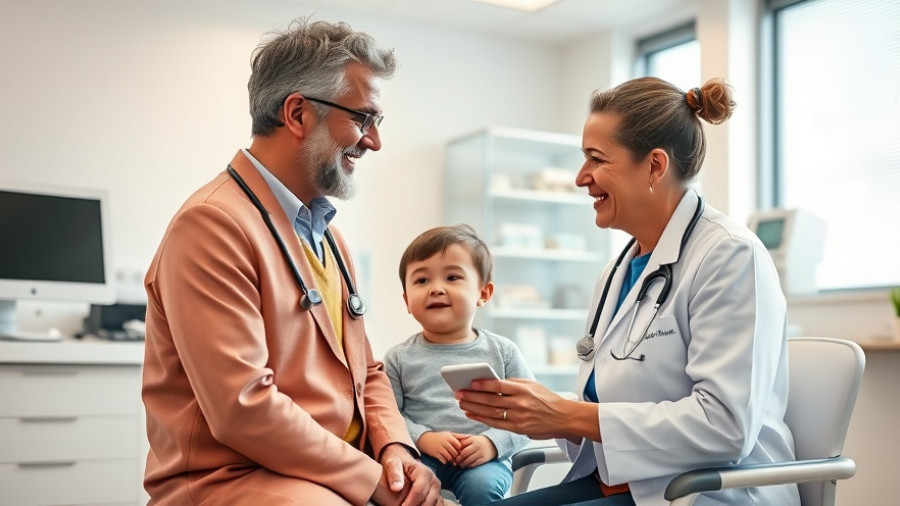 Friendly doctor discussing innovative medication delivery with patients.