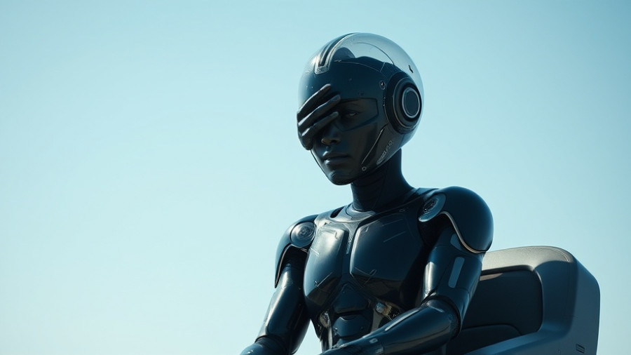 AI assistants news accuracy depicted by a robot covering human eyes.