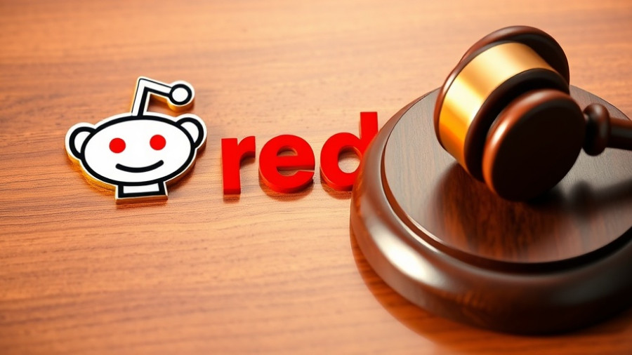 Reddit lawsuit against Perplexity illustrated with gavel and logo.