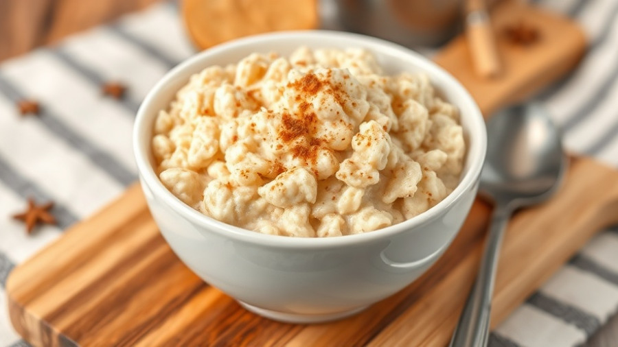 Creamy Snickerdoodle oatmeal in a white bowl with cinnamon sugar.