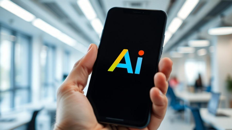 Google AI learning tool on smartphone with digital circuit background.