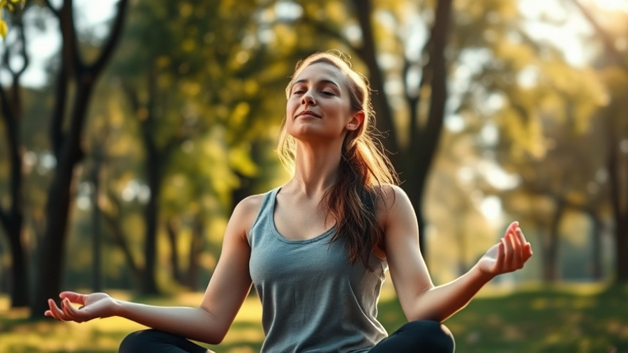 Breathwork and gentle movement for easing withdrawal symptoms in a tranquil park.